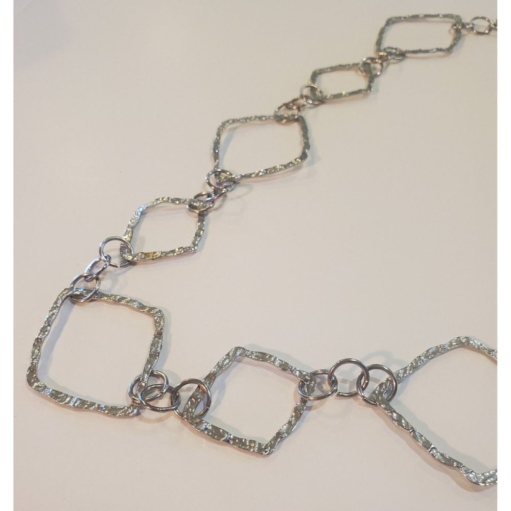 Vintage VCLM Silver Tone Necklace Estate Signed 40 inches - Picture 4 of 7